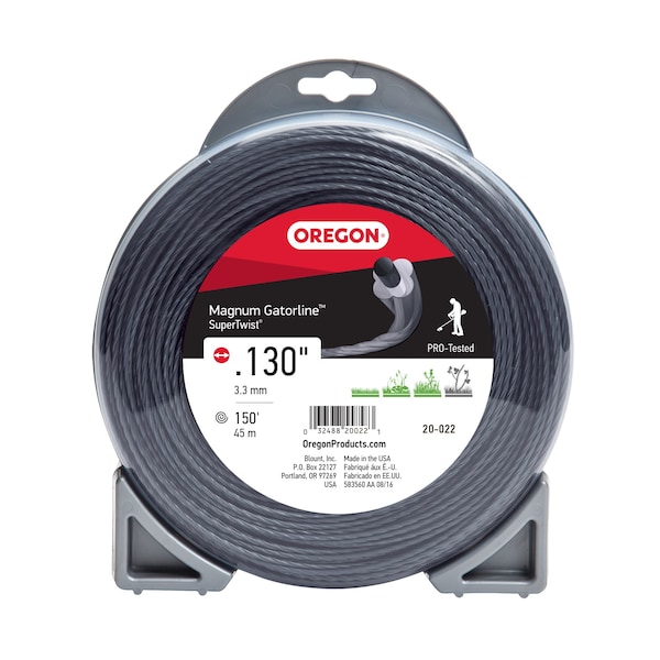 Magnum Gatorline SuperTwist Trimmer Line, .130" by 150', 1Lb Donut